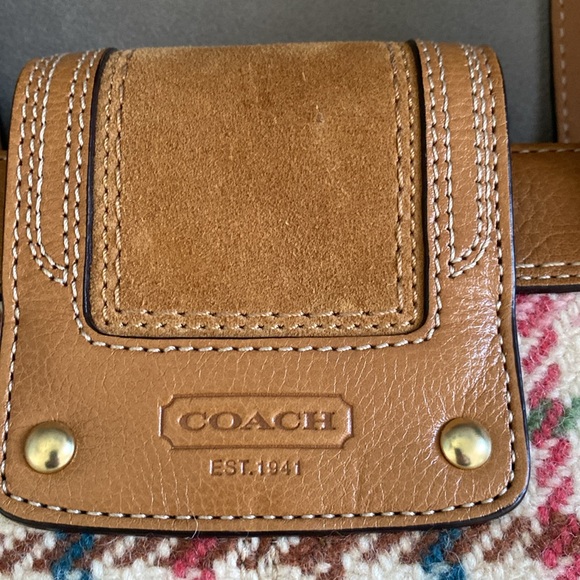 Vintage Coach Tattersall Wool Tweed Plaid Handbag (NWT) Multi Color Plaid - Picture 5 of 10